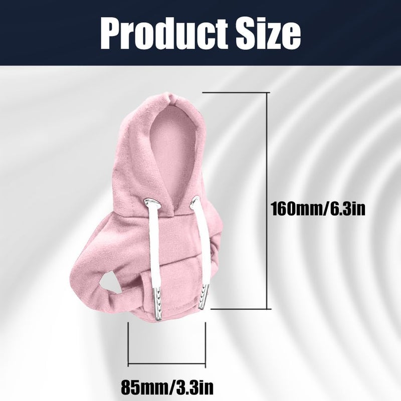 Lecctso Car Shift Knob Hoodie, Fashionable Sweater Hoodie Auto Gear Shift Knob Protector, Universal Car Interior Accessories Funny Car Shift Knob Cover for Car Truck SUV (Pink) - Image 2